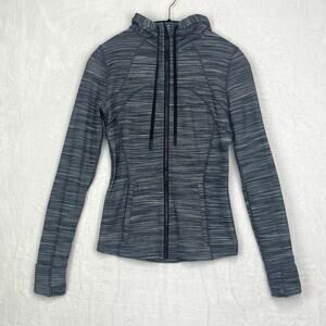 Lululemon Hooded Define Jacket Womens Sz6 W4BF8S Nulu Mini Space Dye Herringbone